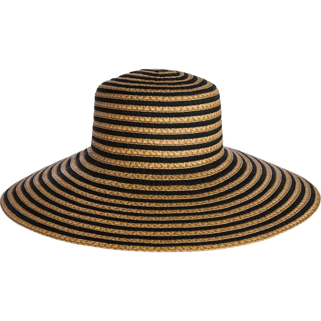 Eric Javits Margot Packable Straw Hat in Black Mix at Nordstrom Rack | Nordstrom Rack