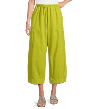 Pasha Cotton Jersey Elastic Waist Cropped Pant | Dillard's