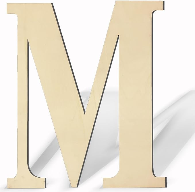 17 Inch Unfinished Wood Letter for Wall Decor, Paintable Thick Wooden Letter for DIY Craft Projec... | Amazon (US)