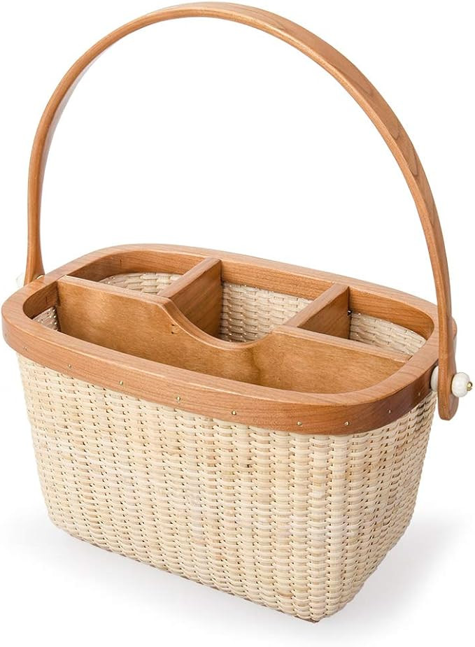 Nantucket Utensil Caddy Napkin Holder and Organizer Multi-Purpose Rattan Caddy Ideal for Kitchen ... | Amazon (US)