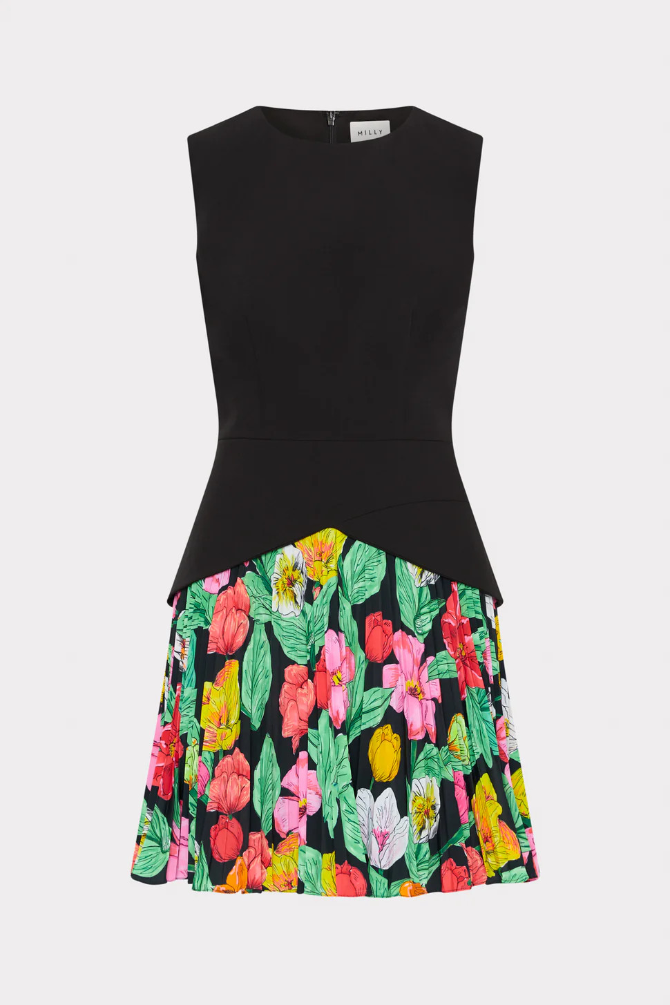 Haddy Tulip Rosette Pleated Mini Dress | MILLY