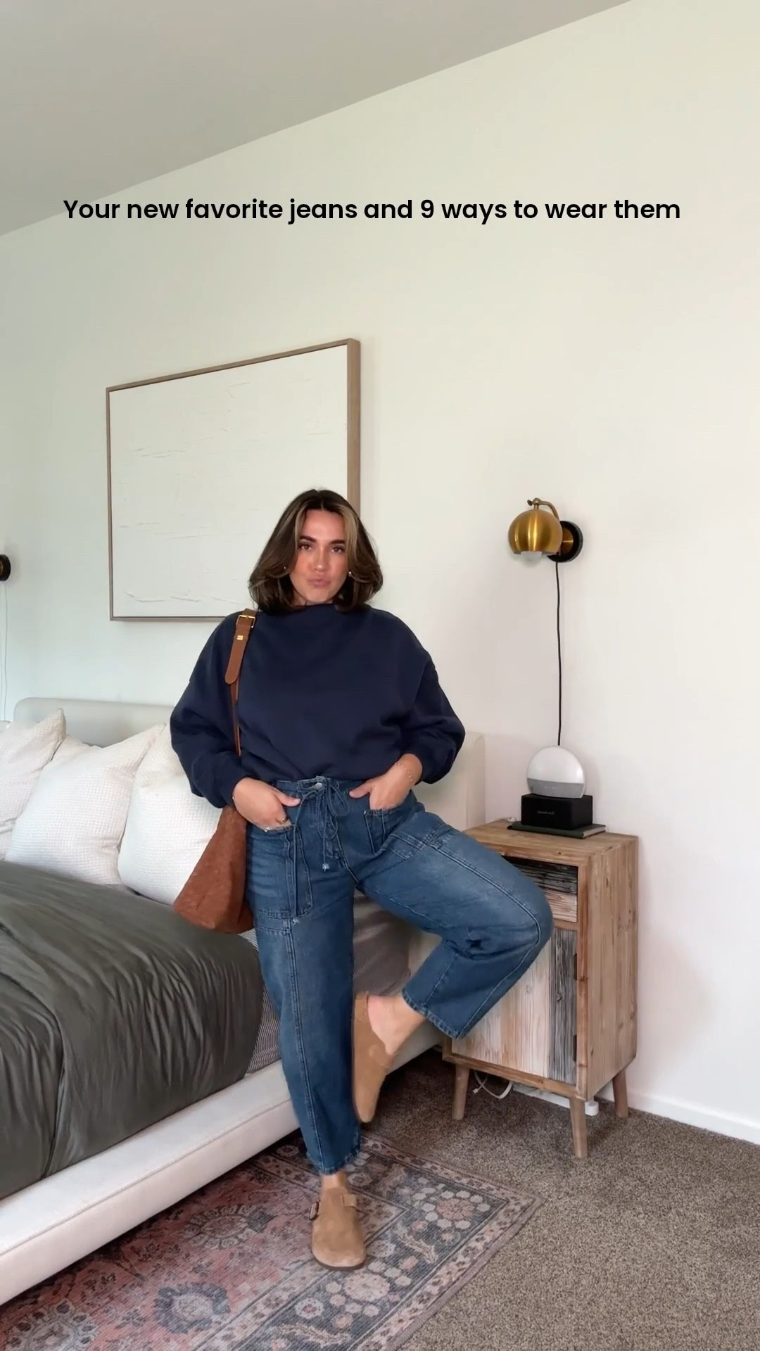 These slightly barrel jeans are so good with an adjustable waist band that makes the bloated days a breeze! I wear a size L. They run short so if you’re much taller than me they may hit funny. I’m 5’5! 

Sizing: 
First top is M and the rest is L! 

#LTKMidsize #LTKSeasonal #LTKootd