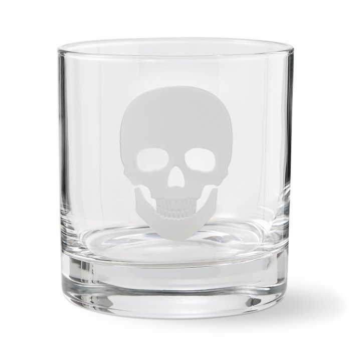 Halloween Skull Double Old-Fashioned Glasses, Set of 2 | Williams-Sonoma