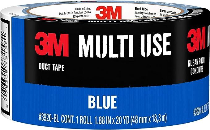 3M Multi-Use Colored Duct Tape Blue, 1.88 Inches by 20 Yards, 3920-BL, 1 Roll | Amazon (US)