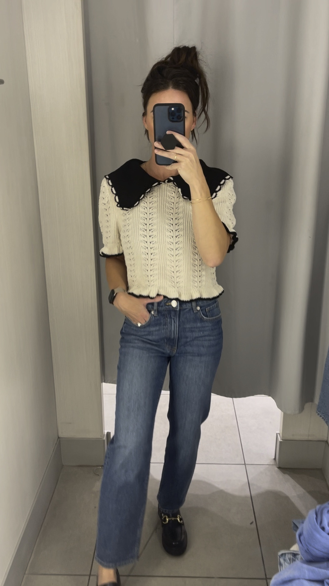 Love this crochet top! The back has a super cute double keyhole cutout - wearing a size S (5’5” / 125lbs)

#LTKworkwear #LTKfindsunder50 #LTKshoecrush