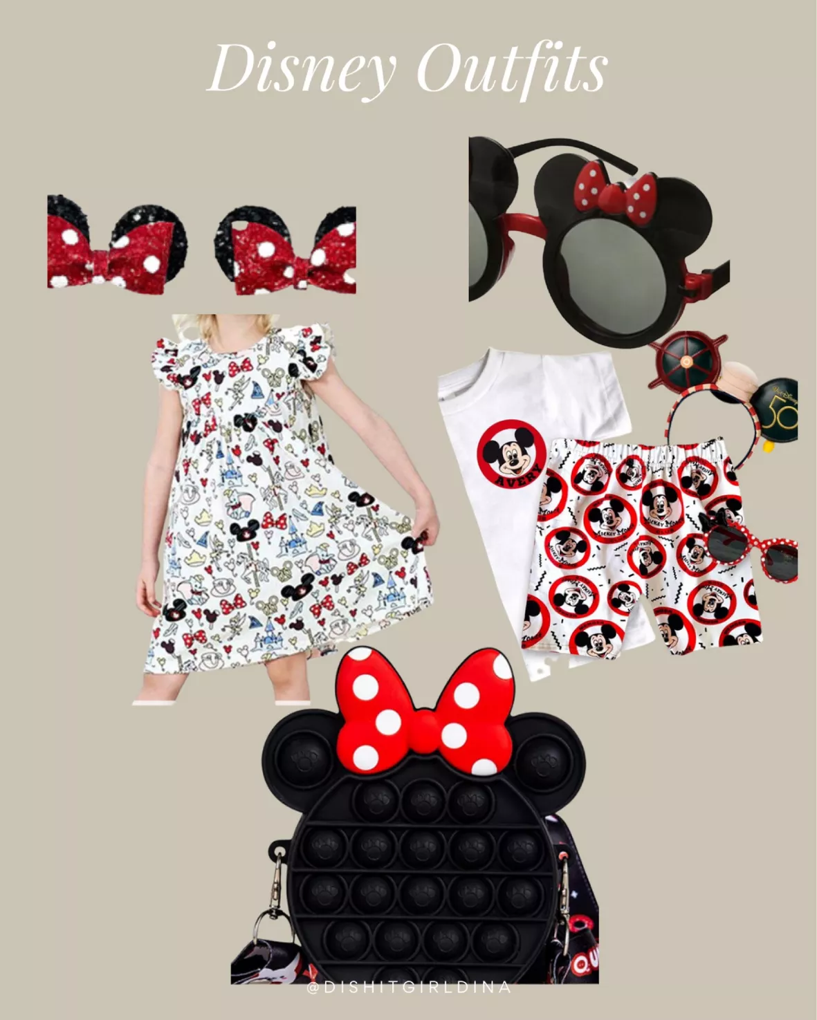 Disney outfits Mickey and Minnie Theme Accessories