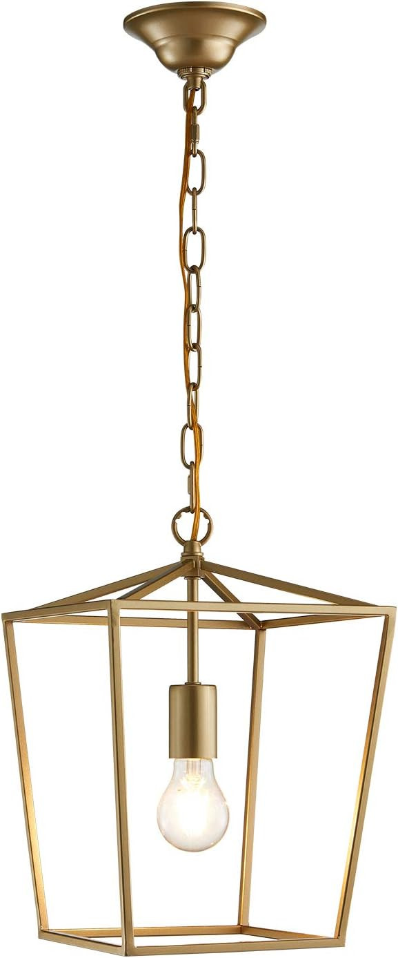 ANJIADENGSHI Lantern Pendant Light Lantern Iron Cage 1 E26 Bulbs Lantern Chandelier for Dining Ro... | Amazon (US)