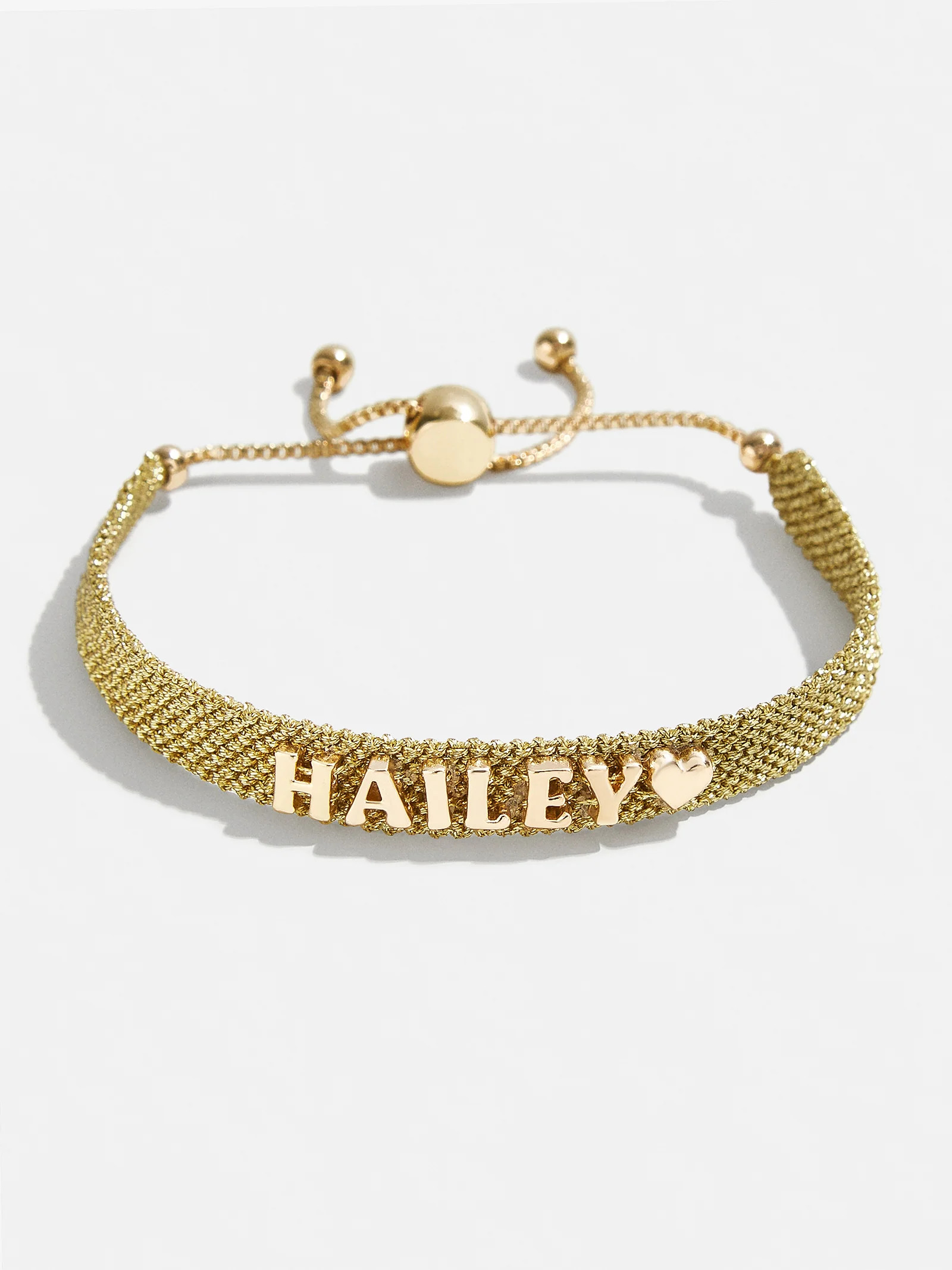 Metallic Custom Woven Friendship Bracelet - Metallic Gold Stripe | BaubleBar (US)