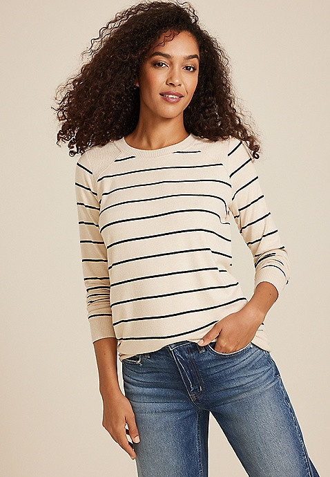 Haven Striped Straight Hem Top | Maurices