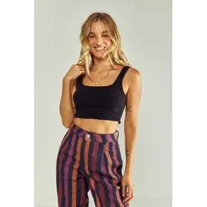 Top Malha Básica Rib PRETO | OffPremium (BR)