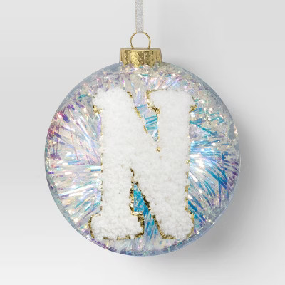 Christmas Monogram Plastic Tinsel Ball N - Wondershop™ | Target