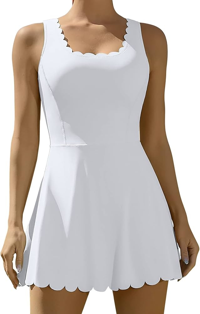 ATTRACO Women Tennis Dress with Shorts Workout Golf Skirts with Pockets Athletic Dresses | Amazon (US)