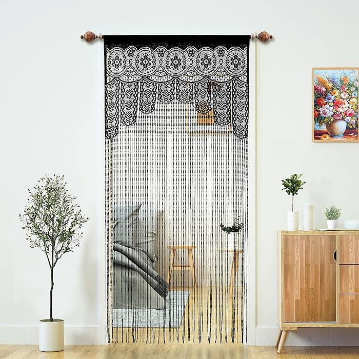2 Pcs Macrame Lace Door String Curtain for Doorways,Room Divider Doorway Hippie Window Panel Room... | Amazon (US)