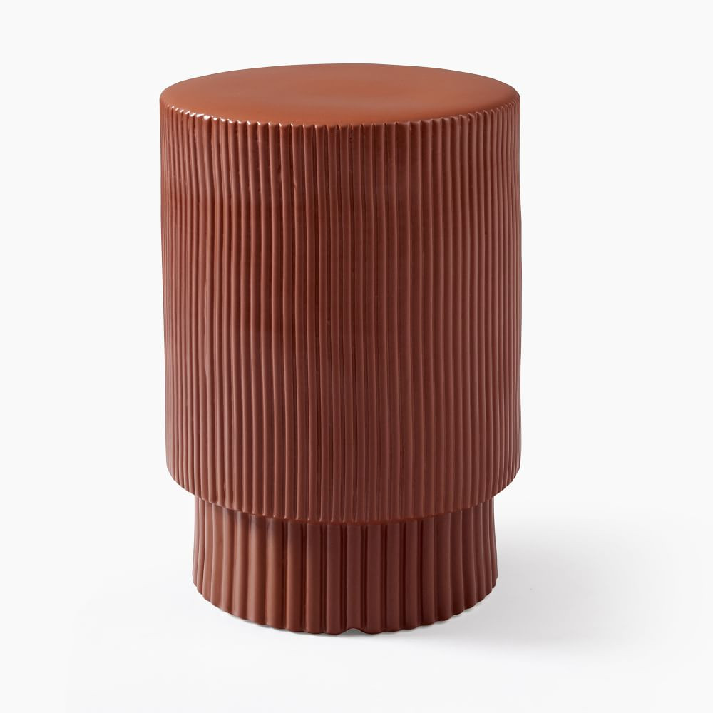Textured Collection Side Table, Terracotta | West Elm (US)
