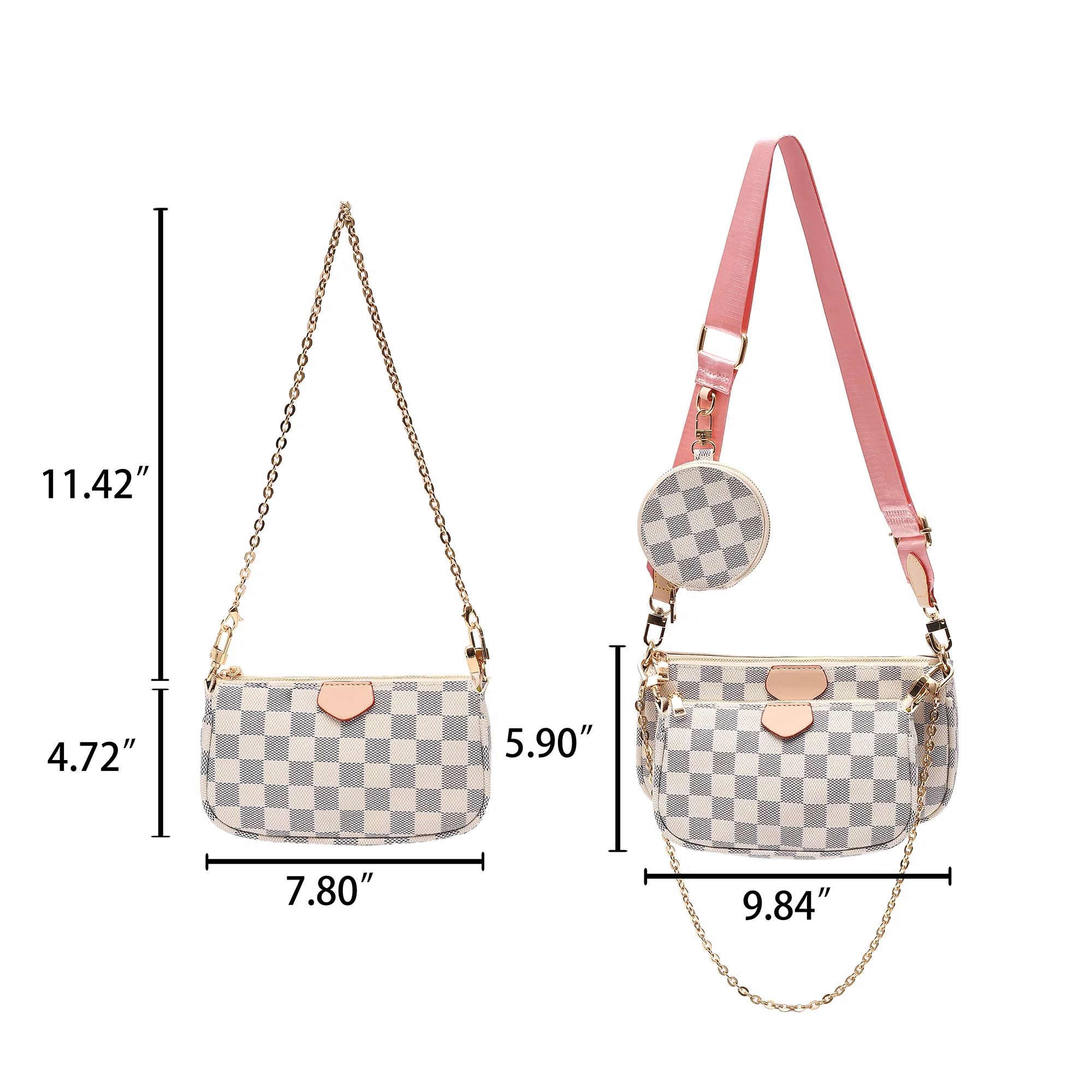 Womens Bags Checkered Tote Shoulder Bag -PU Vegan Leather -Big Capacity Handbag with Coin Purse i... | Walmart (US)