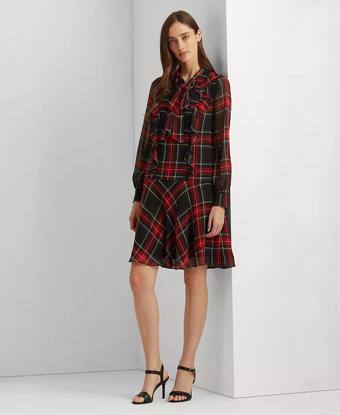 Women's Tartan Drop-Waist Dress | Macys (US)