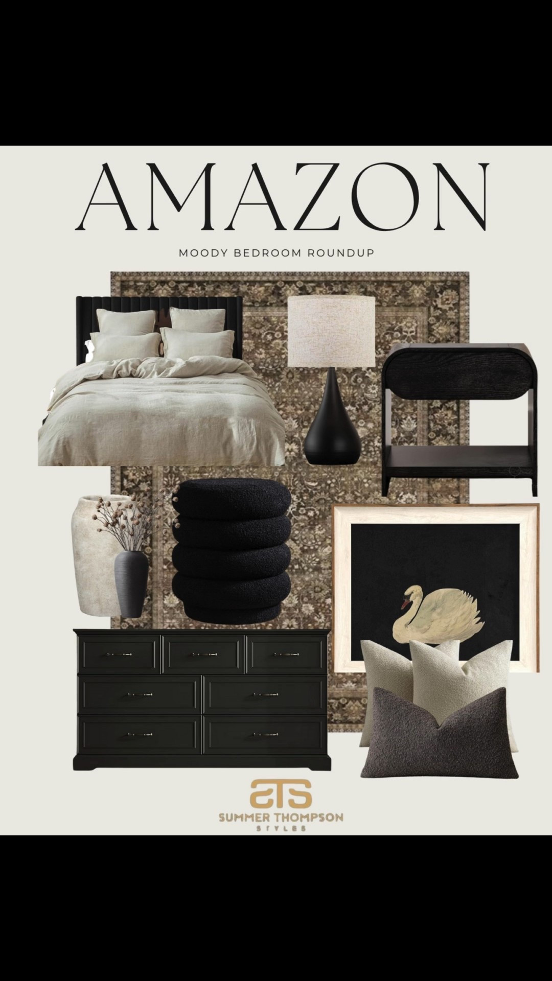 Dark tones. Textured layers. Modern silhouettes. Cozy bedding. Art. Pillows. Lighting. Effortless and elevated Amazon pieces to create a moody bedroom look at home.

#AmazonHome #BedroomDesign #MoodyBedroom #HomeDecor

#LTKStyleTip #LTKHome