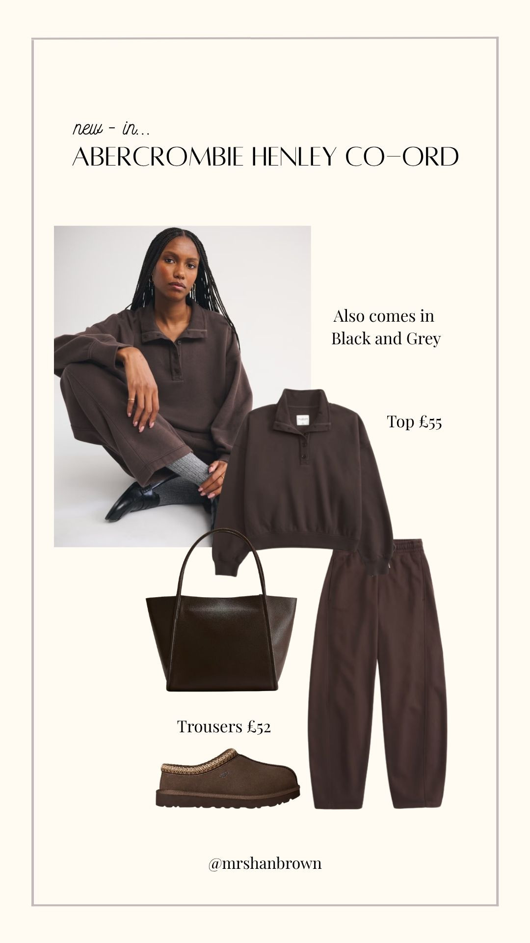 Abercrombie New in Henley Co-ord in chocolate brown! Also comes in Black and Grey 

Henley Sweatshirt, Matching Joggers, Chocolate Brown, Casual Loungewear, Elevated Comfort, Black And Grey Options, Relaxed Styling, Everyday Casual, Autumn Essentials 

 #LTKuk #LTKautumn #LTKeurope