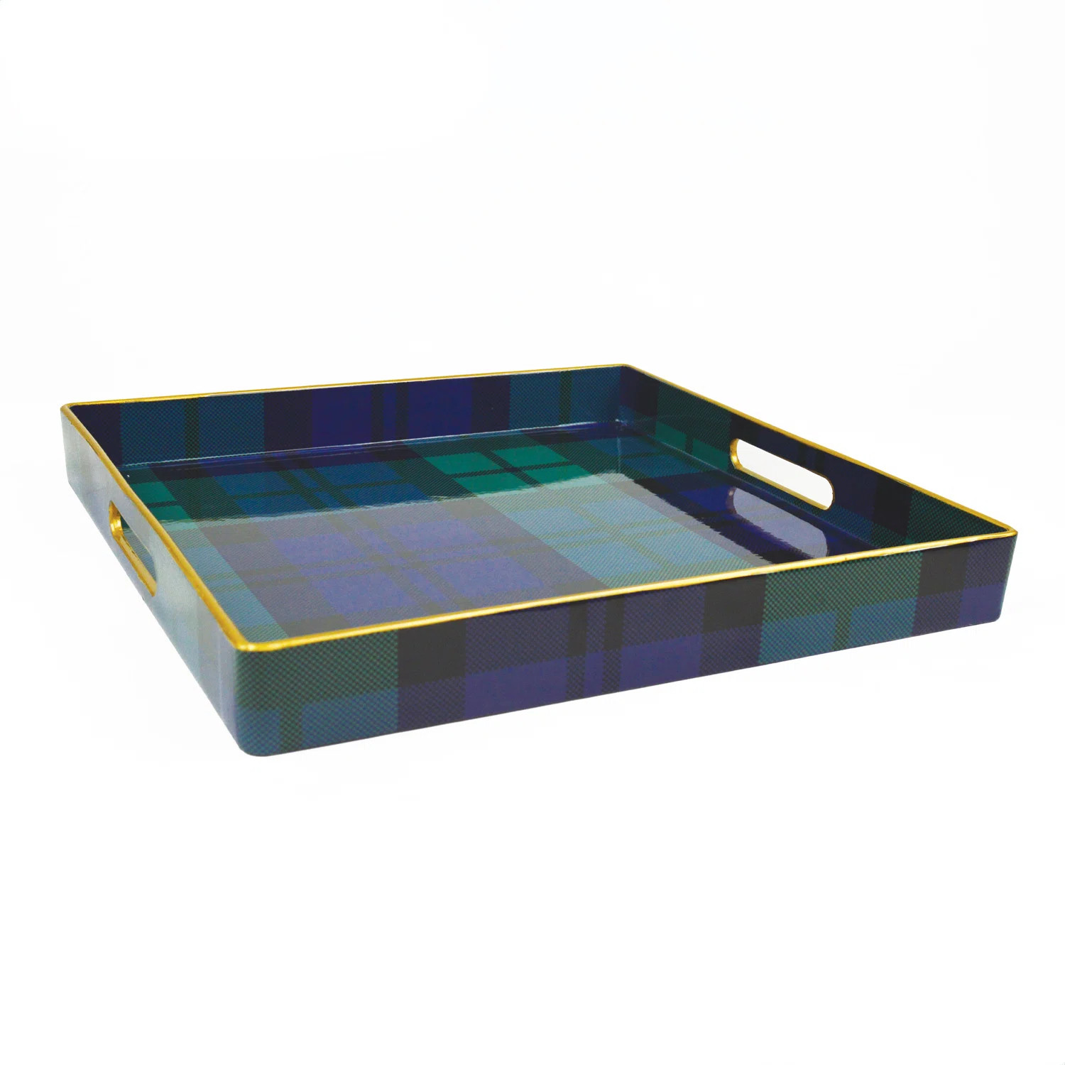 Black Watch Plaid Square Tray | Wayfair North America