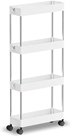 OTK Slim Storage Cart 4 Tier Mobile Shelving Unit Organizer, Utility Rolling Shelf Cart with Whee... | Amazon (US)