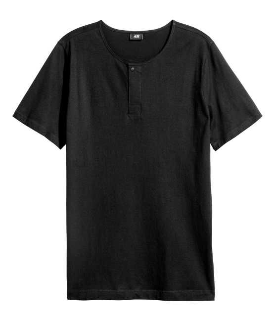 H&M - T-shirt with Buttons - Black - Men | H&M (US)
