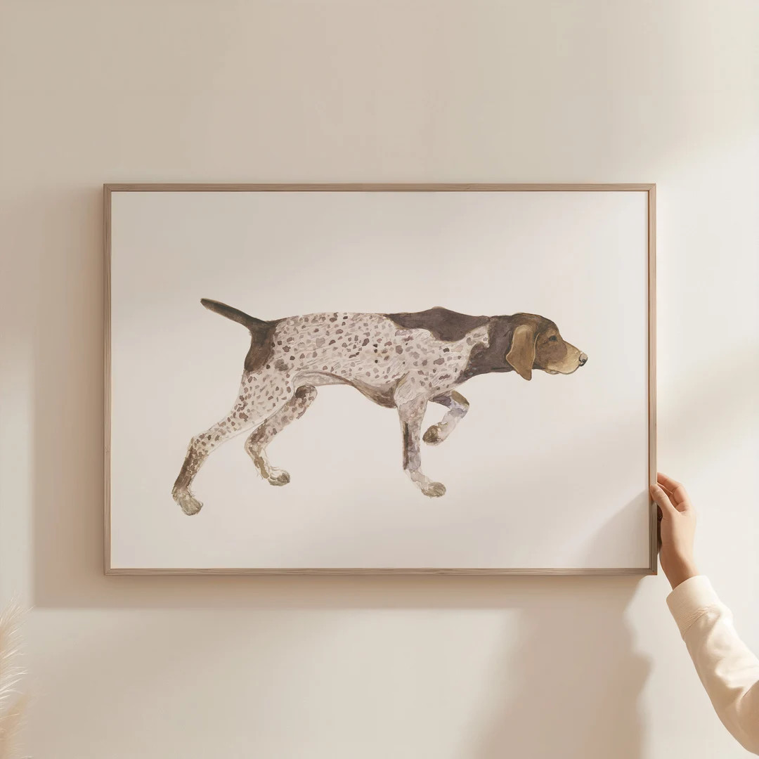 German Shorthaired Pointer Art, Dog Painting, Watercolor German Shorthaired Pointer Painting, Hun... | Etsy (US)