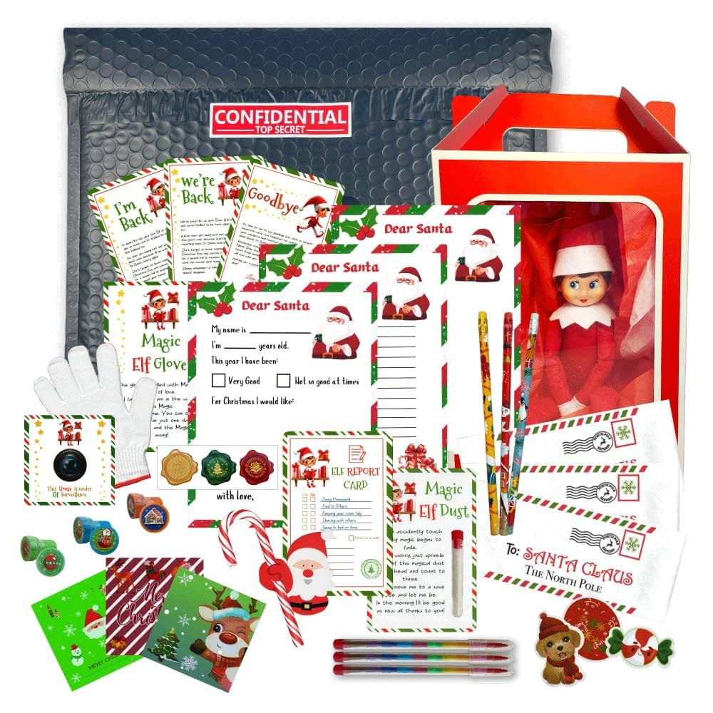 Amazon.com: Christmas Elf Arrival Kit, Decorative Box, Welcome Letter, Goodbye Note, Elf Rules, M... | Amazon (US)