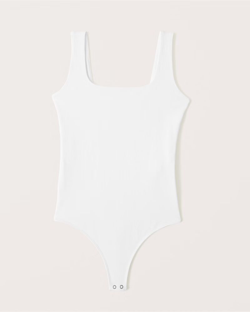 Cotton-Blend Seamless Fabric Tank Bodysuit | Abercrombie & Fitch (US)