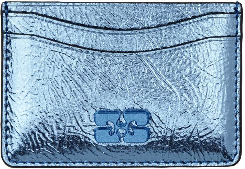 Blue Metallic Bou Card Holder | SSENSE
