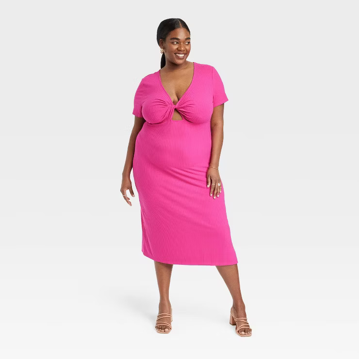 Women's Short Sleeve Cut Out Knit Dress - A New Day™ | Target