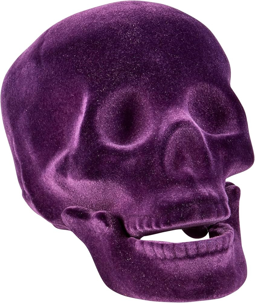 Primitives by Kathy Plastic & Flocking Halloween Skull Sitter Decor, Purple Flocked Finish | Amazon (US)