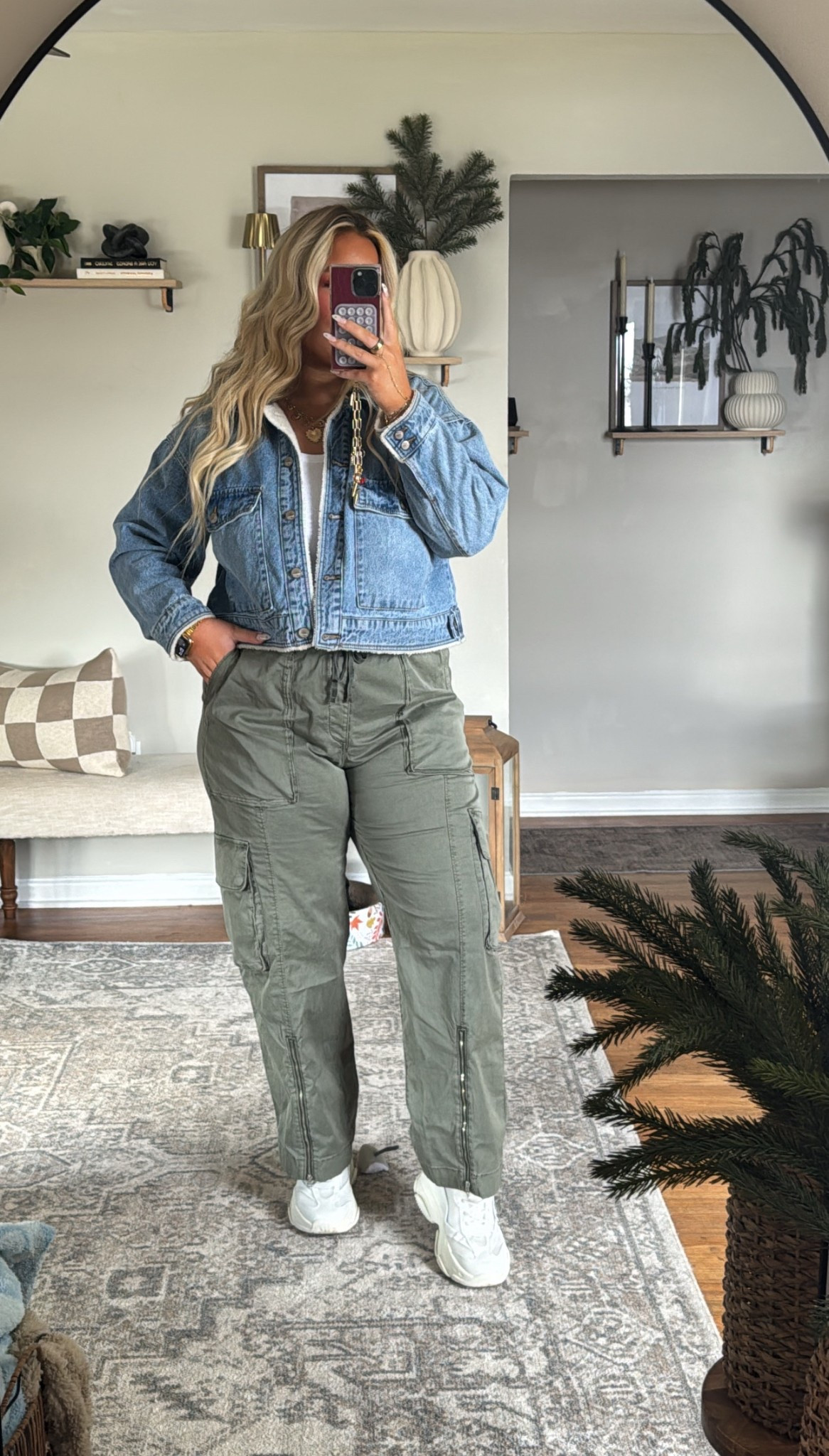 Casual fall outfit inspo 

Sherpa denim jacket 
Cargo pants 
Everyday style 

#LTKSeasonal #LTKMidsize #LTKStyleTip