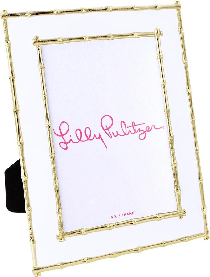 Lilly Pulitzer 5x7 Picture Frame, Decorative Photo Frame for Tabletop, Bamboo Metal Frame with Gl... | Amazon (US)
