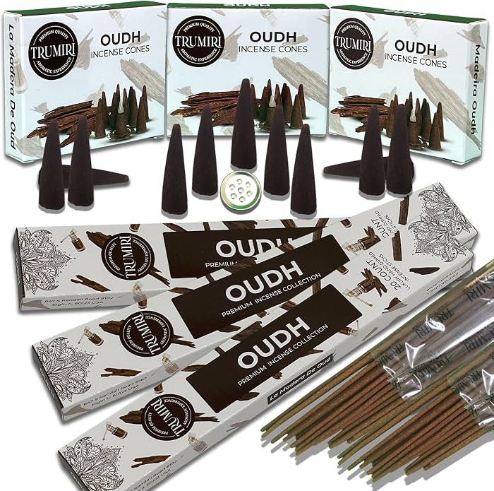 Oud Incense Sticks & Incense Cones Combo Pack - 60 Insence-Sticks + 30 Insence Cones - Inscense -... | Amazon (US)