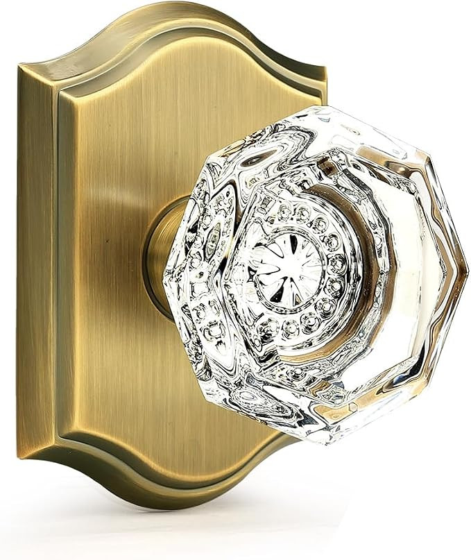 Gobrico Antique Brass Dummy Crystal Door Knob, Single Side No-Turning Glass Door Handles, 1 Pack ... | Amazon (US)