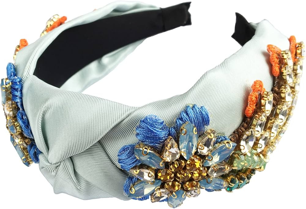 Yusier Baroque Rhinestone Crystal Headband, Robin's Egg Blue - Women's Hair Accessories, Hair Hoo... | Amazon (US)