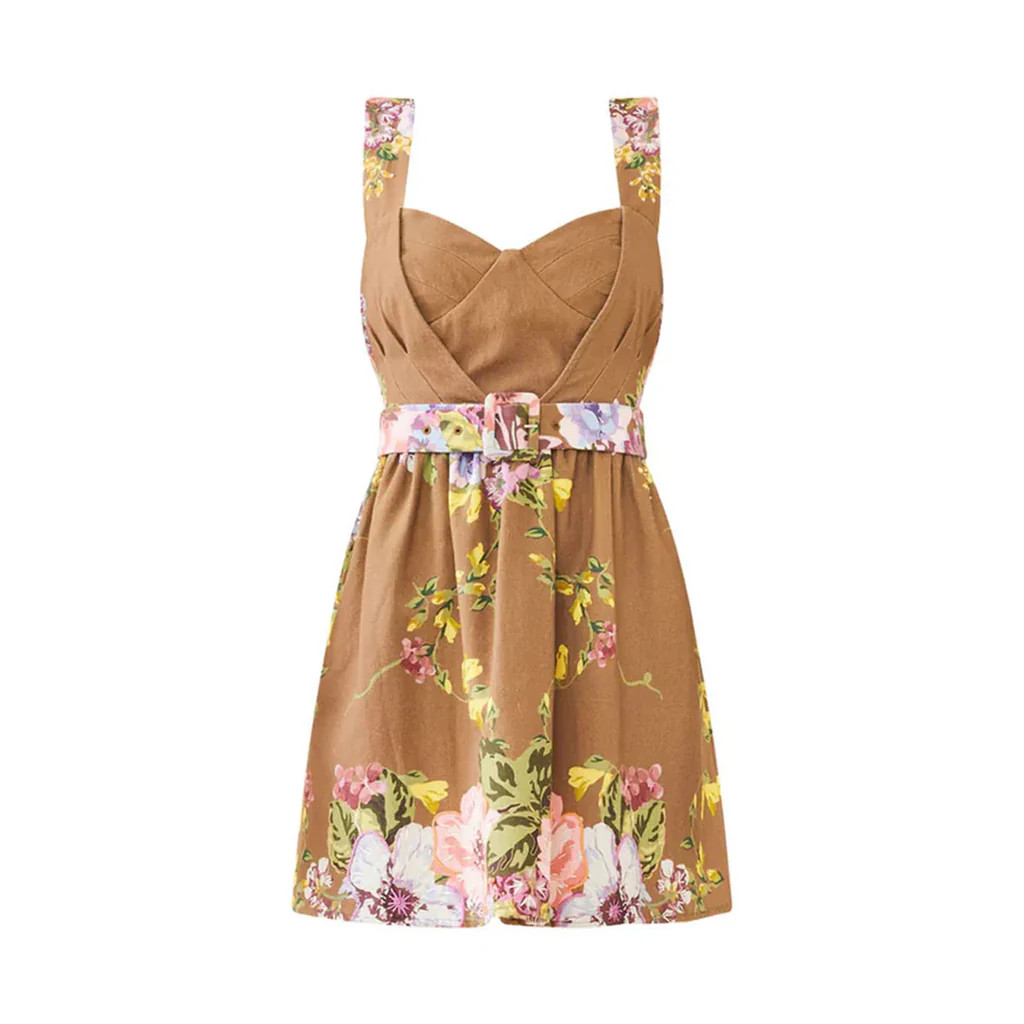 Georgie Dress in Caramel Victorian Floral | Over The Moon