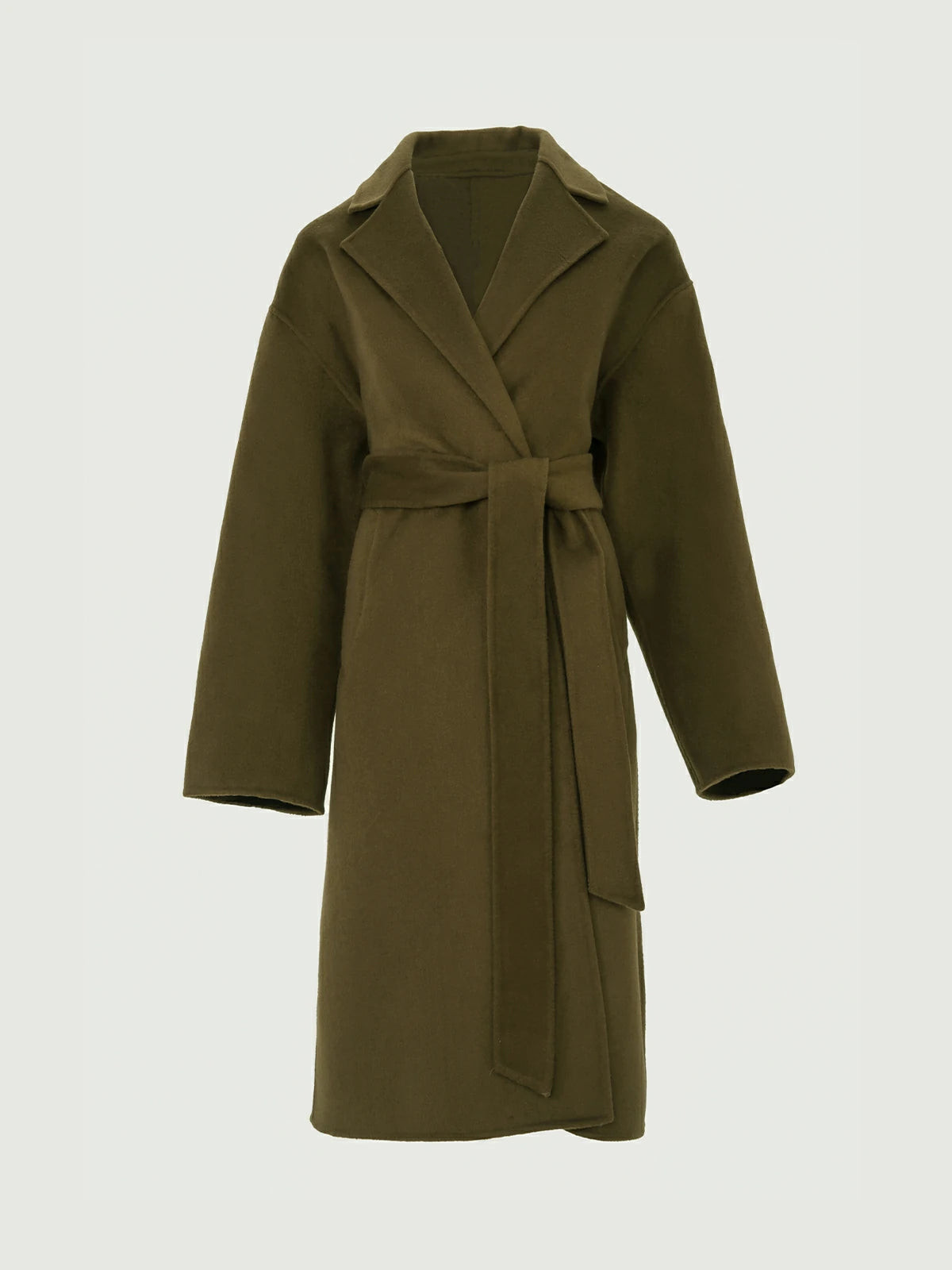 Casual Lapel Loose Lace-Up Woolen Coat | SDEER