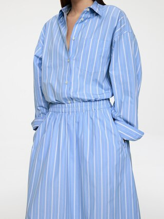 Popeline-Rock – Blau/Weiß – Damen – ARKET DE | Arket EU