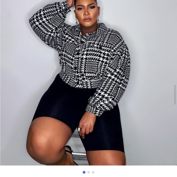 Fashion Nova Black and White Tweed Houndstooth Jacket | Poshmark
