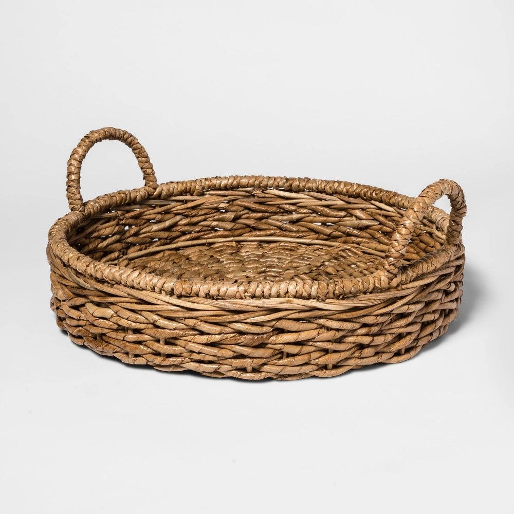 Chunky Seagrass Woven Serving Tray Beige - Threshold™ | Target