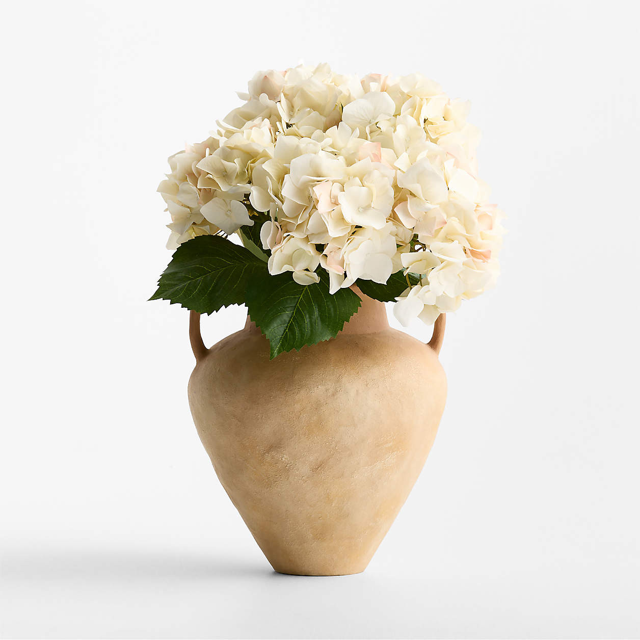Faux Antiqued White Hydrangea Stem 30" | Crate & Barrel | Crate & Barrel