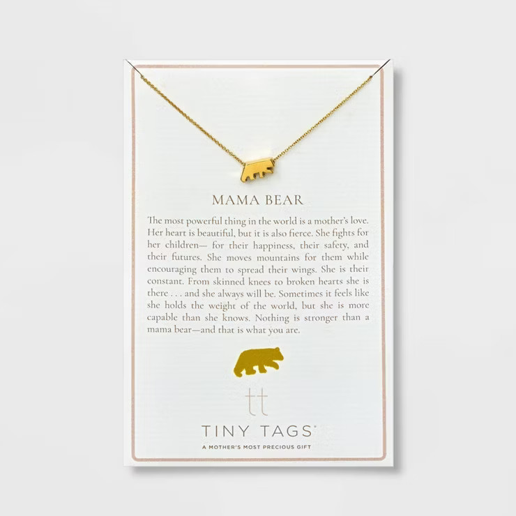 Tiny Tags 14K Gold Plated Mama Chain Necklace - Gold | Target