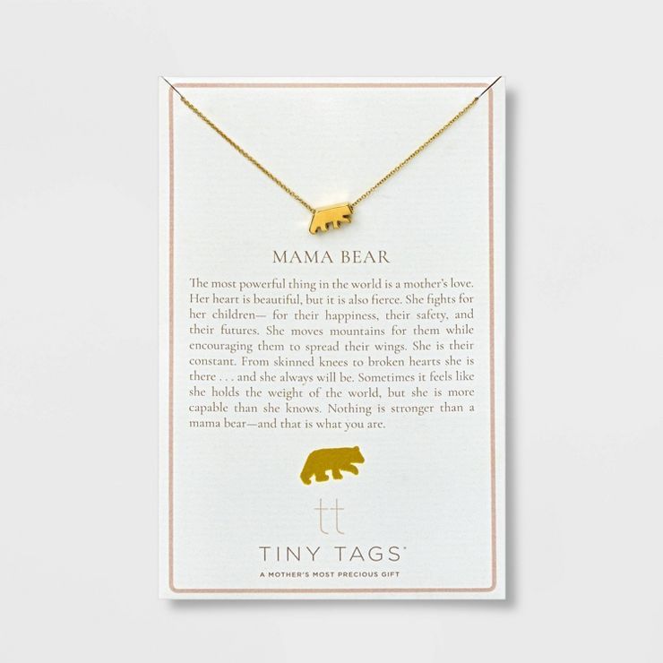Tiny Tags 14K Gold Plated Mama Chain Necklace - Gold | Target