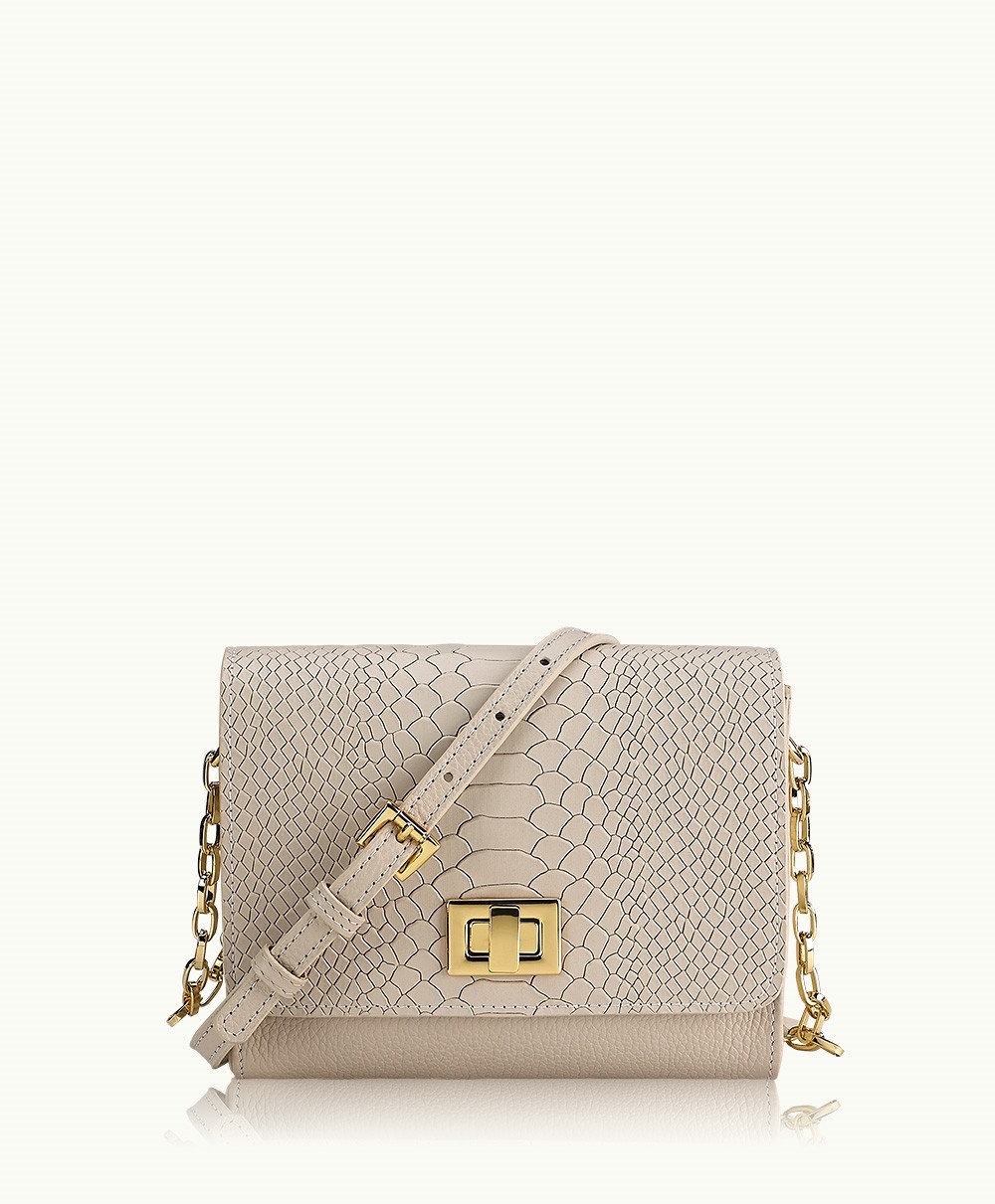 Catie Crossbody  Bone Embossed Python | GiGi New York / Graphic Image