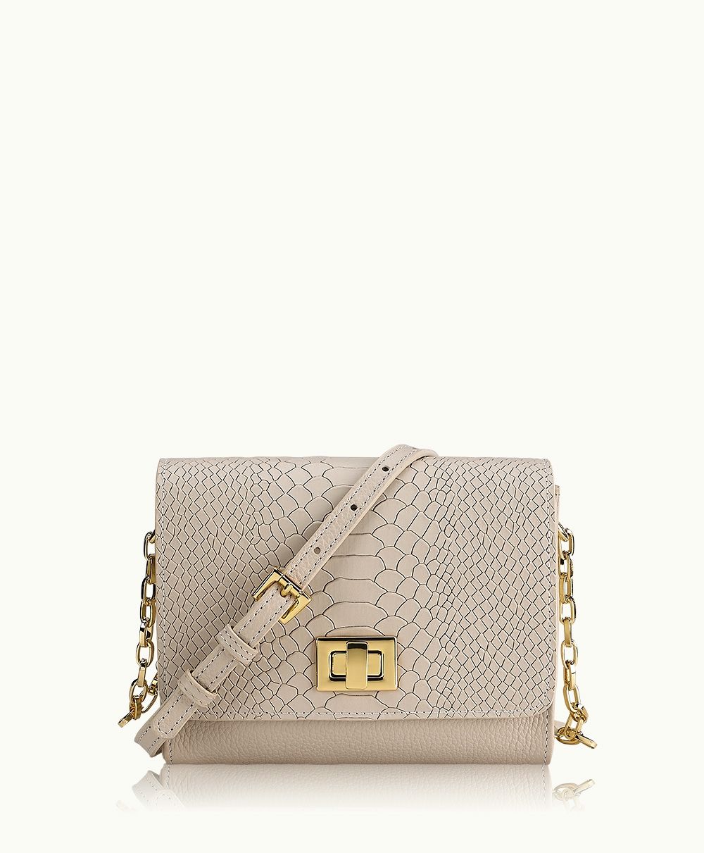 Catie Crossbody  Bone Embossed Python | GiGi New York