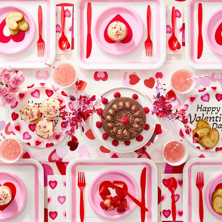 Servilletas Desechables para el Almuerzo con Corazones, Rosas, 6.5" x 6.5", 16 Unidades, Día de ... | Walmart (US)