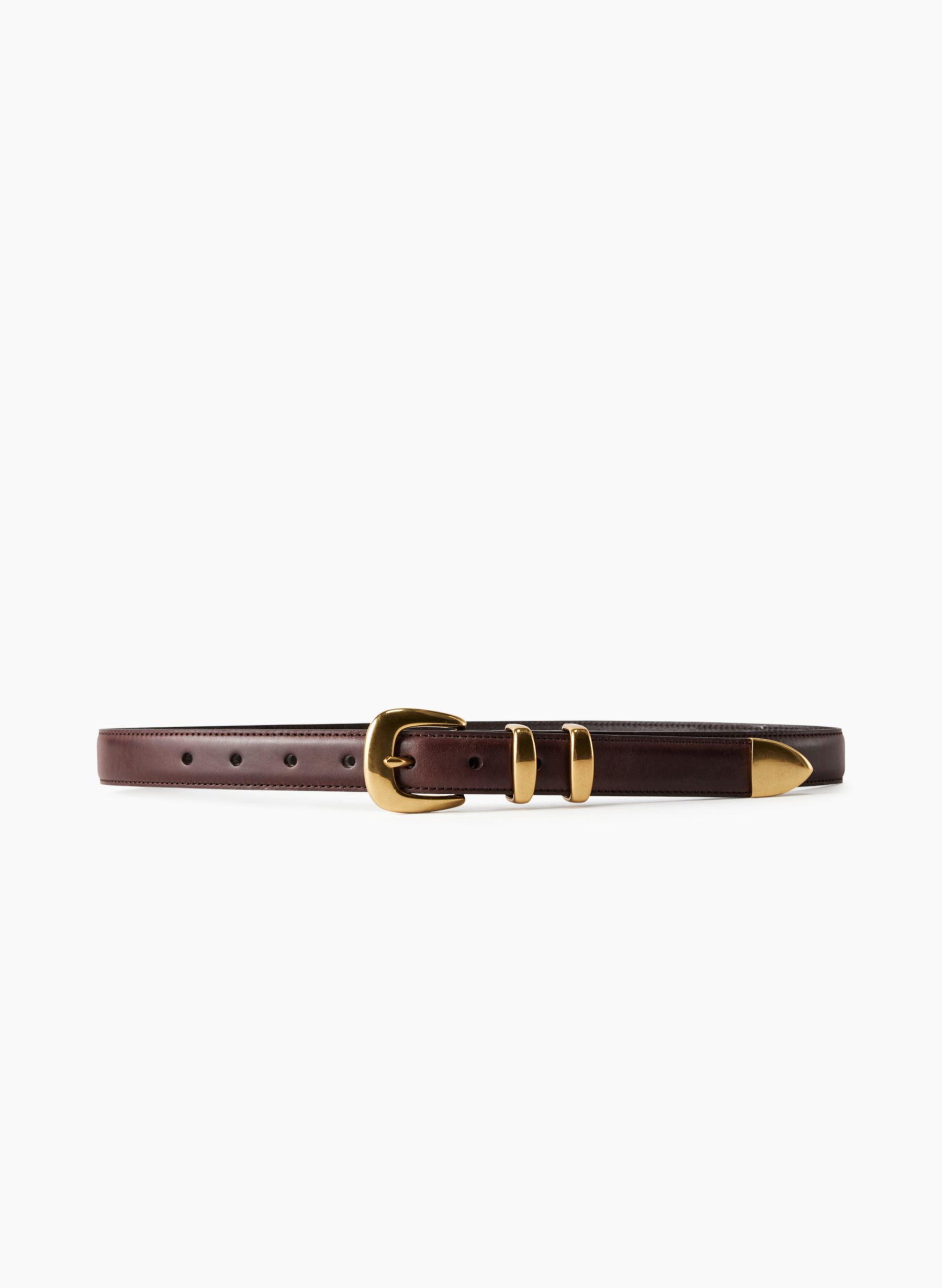 LEGENDARY SOLID BRASS LEATHER BELT | Aritzia