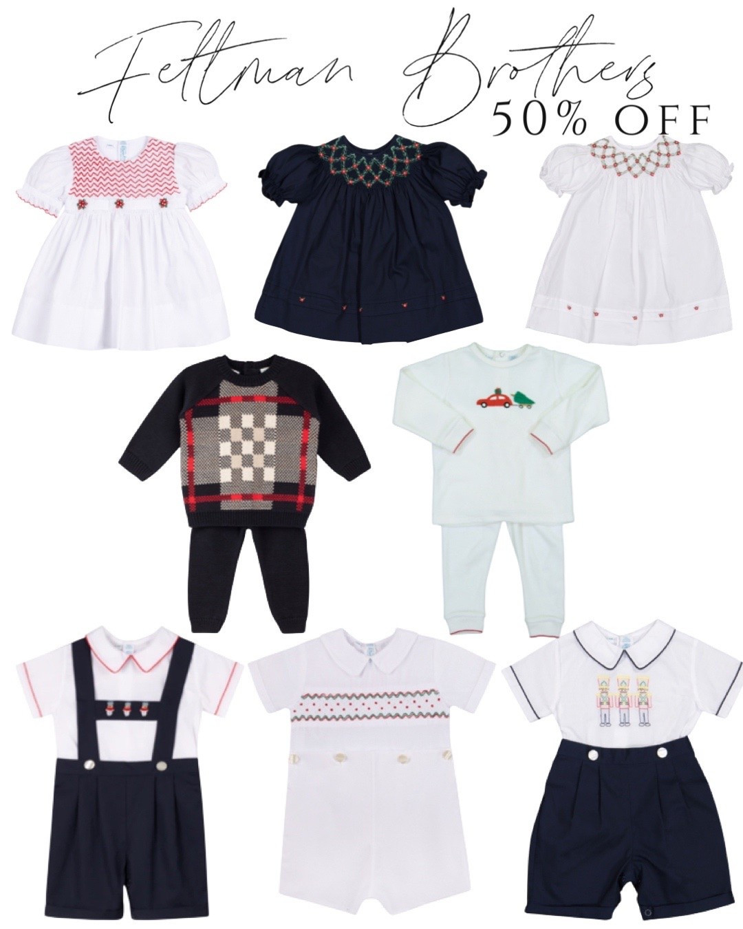 Feltman brother Christmas in July sale happening NOW! Use code SLEIGH50 to save on these classic styles 🎄

#LTKKids #LTKBaby #LTKSaleAlert