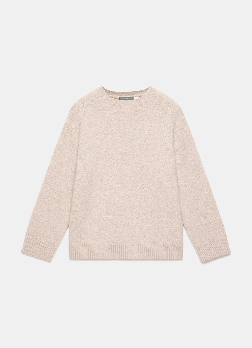 Neutral Wool Blend Longline Knit Jumper | Mint Velvet